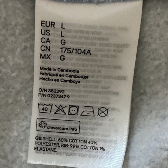 H&M Basics Women's Light Blue Fleece Hoodie Size L Front Zip Pockets Warm Soft - Picture 8 of 8